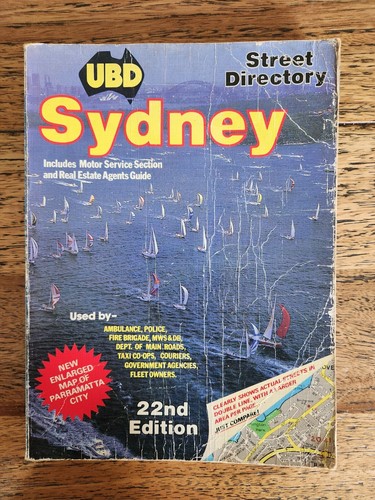 1985 UBD SYDNEY Street Directory 22nd Edition - VINTAGE Collectors Item