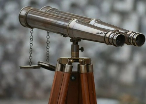 Binoculor marino victoriano 18" latón marino telescopio de pie binocular con - Imagen 4 de 7