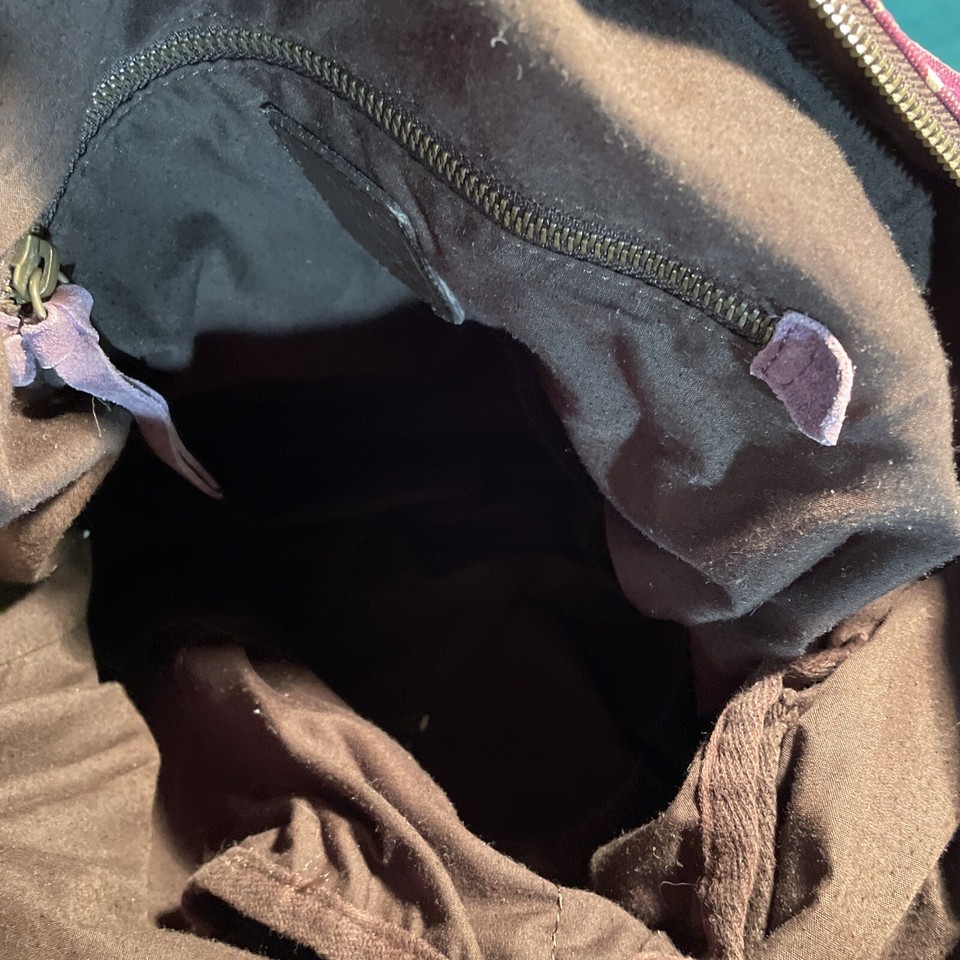 LUCKY BRAND Floral Sun Canvas Suede crossbody purse tote bag boho Large