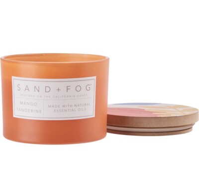 Sand & Fog Mango Tangerine Candle, 12oz, Soy Wax, Cotton Wicks, 36 Hr Burn Time