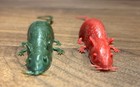 Vintage RATS / MICE pair - MADE IN HONG KONG - Hard Plastic Red / Green — photo 2