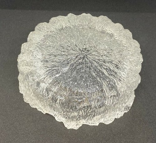 Litalla Tapio Wirkkala Textured Bark Ice Glass Ashtray Finland 1960’s Vintage - Picture 4 of 6
