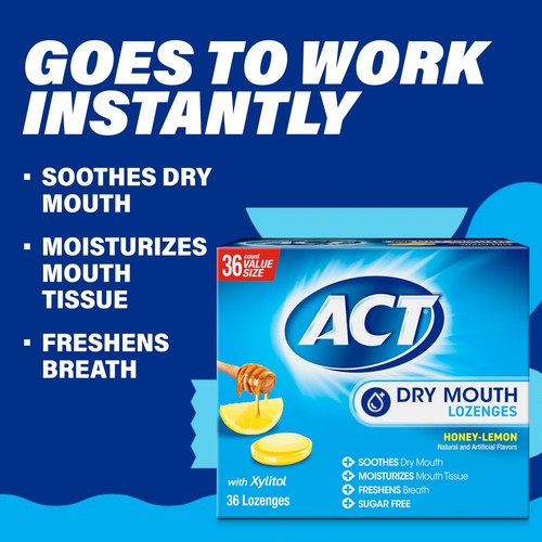 Dry Mouth Lozenges With Xylitol 36-Count Sugar Free Honey-Lemon - Picture 4 of 9