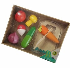 B Toys CHOP PLAY 14 Pc Set Wooden Pretend Chopping Vegetables Play Cook Toy 2