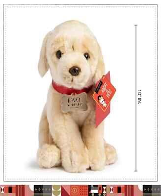 FAO Schwarz Adopt A Pet YELLOW LAB Puppy Dog with Attached