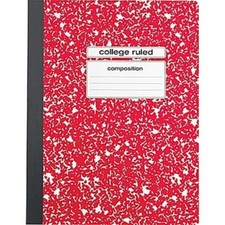 Staples Composition Notebook, College Ruled, 9-3/4" x 7-1/2", Red 2 Pack