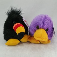 Puffkins Plush Toys Tiki Toucan Puddles Platypus Swibco 1998 Lot Of 2