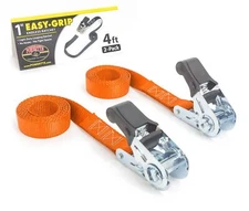 PowerTye Mfg Endless Ratchets - 1in x 4ft Easy Grip (no Hooks) - 400 lb. Work...