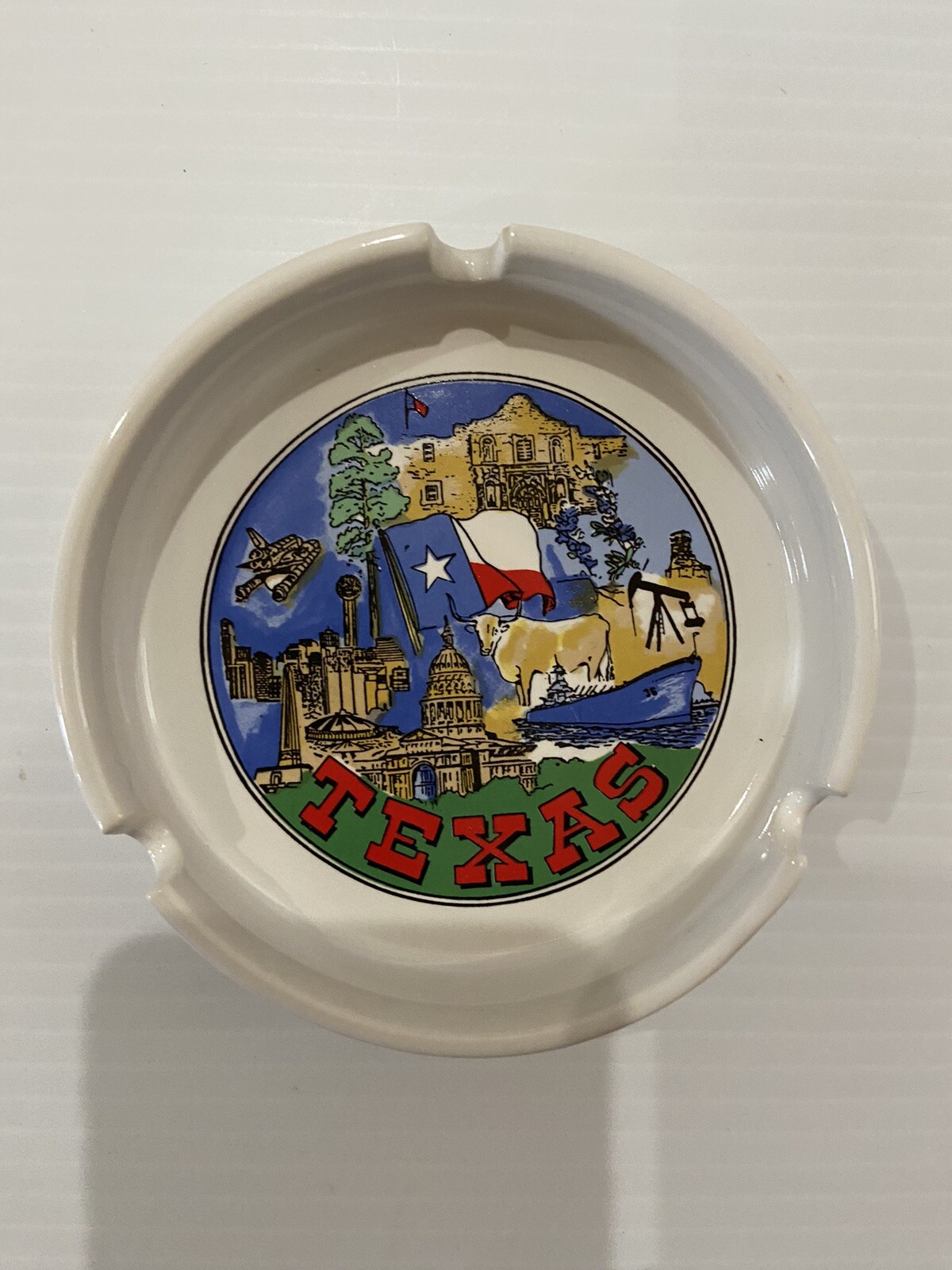 Vintage State of Texas Souvenir Ashtray 4" Ceramic Lone Star State eBay