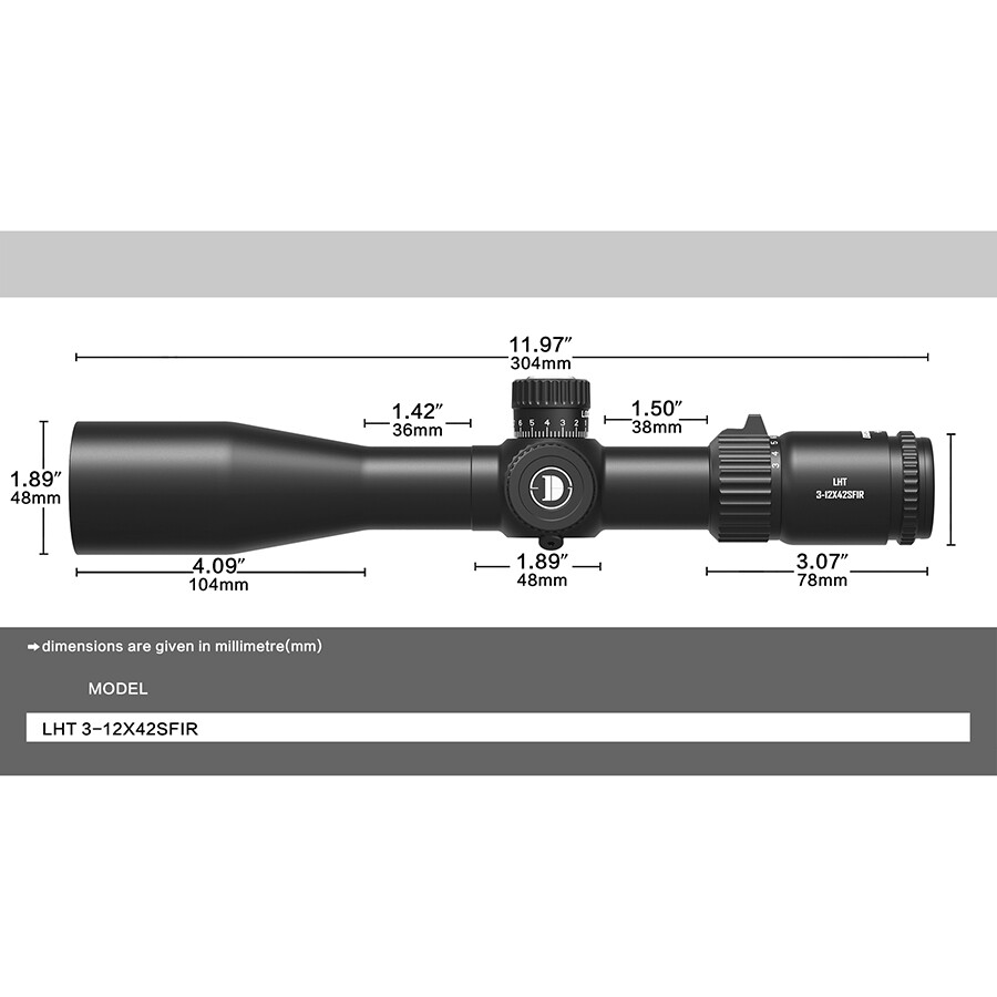 DISCOVERY LHT 3-12X42SFIR FFP .338LM Optics Shooting Hunting Rifle Scope Sight