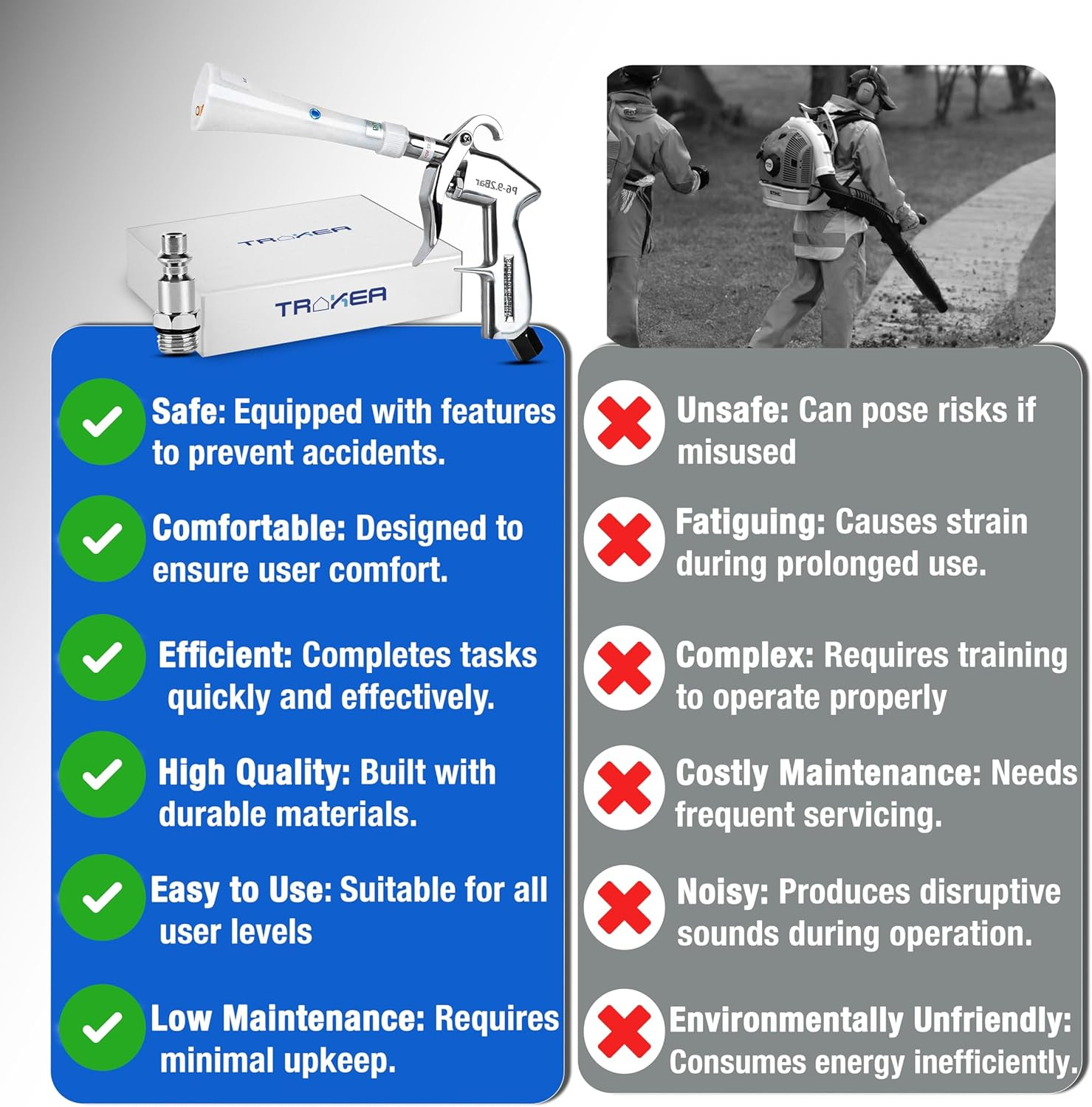 Premium Tornado Air Blow Gun with Nozzle Car Interior Cleaning Quickly Blasts Di