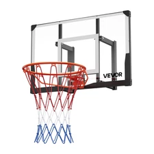 VEVOR Wall Mount Basketball Hoop, 44-inch PC Backboard Mounted Basketball Hoop O