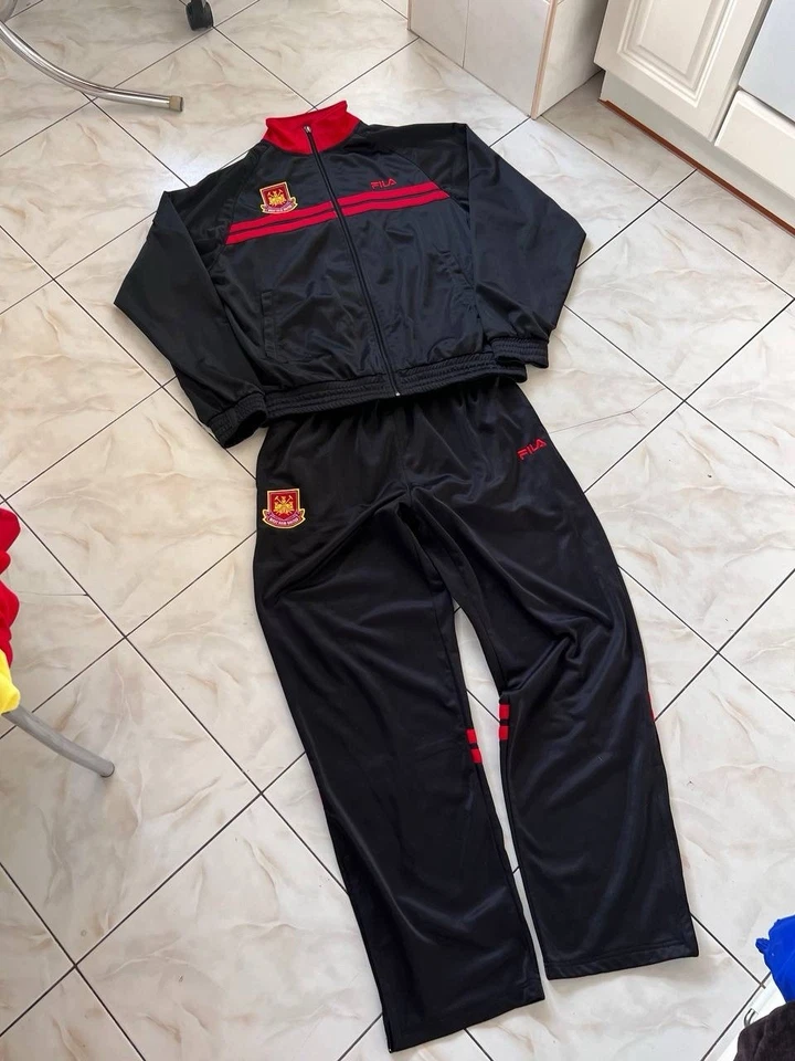 De colección West Ham United FILA Chándal Cremallera Chaqueta Pantalones Fútbol Años 2000 Foto 2 de 4