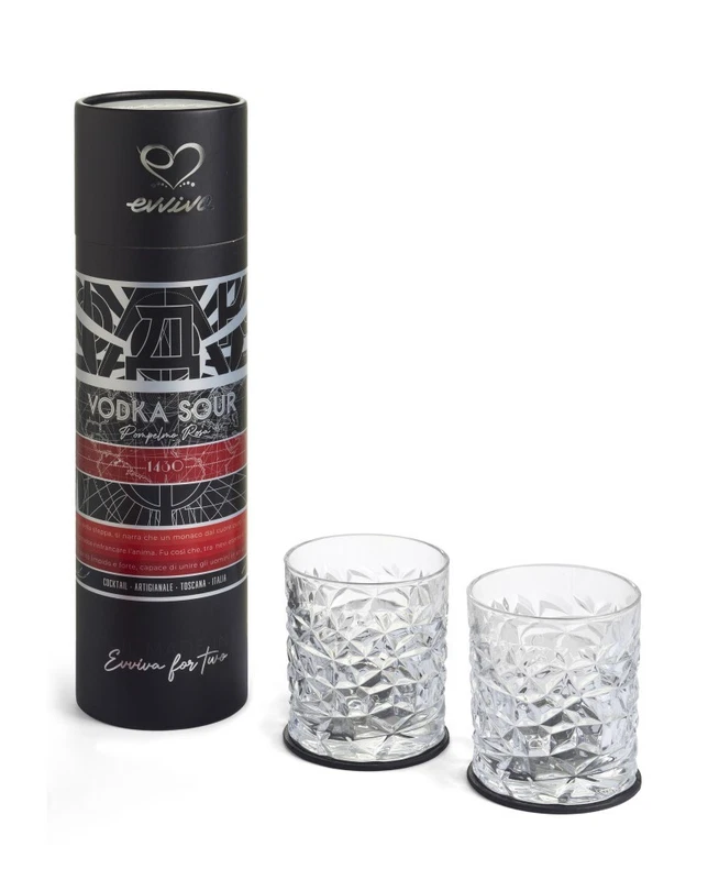 Cocktail per 2 Persone con Bicchieri e Sottobicchieri in Confezione Regalo, fotografia 4 di 4