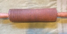 Vintage Primitive Maple Wood Grooved Rolling Pin Pastry, Pasta Noodle Cutter 19”