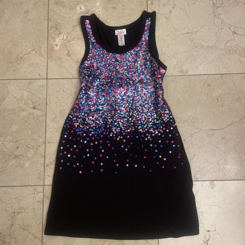 Girl’s Justice Black Sequin Sleeveless Dress Size 7