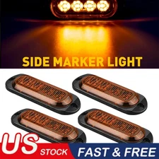 4pcs LED Clearance Lights Side Marker Lamps Amber Trailer Truck RV 12V-24V