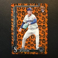 Logan Evans 2025 Topps Update Jack-o’-Lantern Holiday Foil SP RC #US302