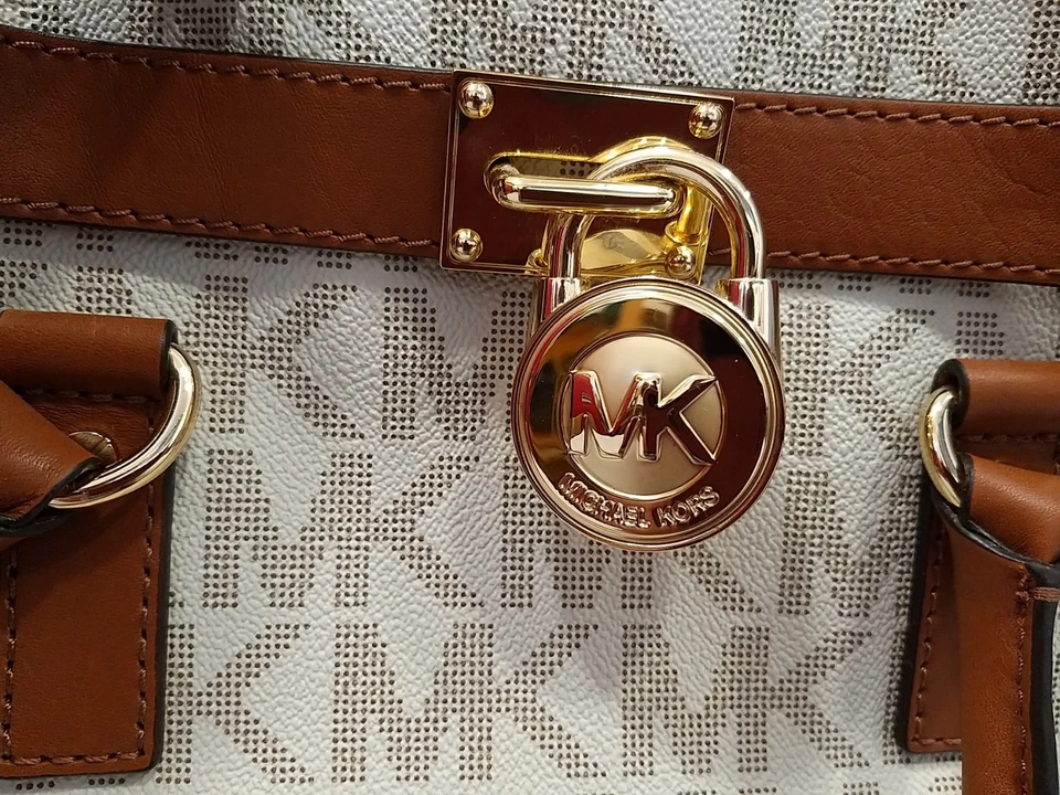 Michael Kors Signature Cream Tan Hamilton Satchel VGC      N44 - Image 2 of 4