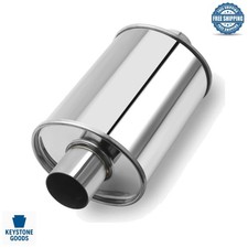 2.25 Ultra Quiet Stainless Steel Resonator Muffler - Universal Fit For Impro... 2.25 Ultra Quiet Stainless Steel Resonator Muffler - Universal Fit For Impro...