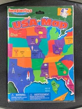 Imaginetics USA Map Learning Game Educational US State Shape Magnets NEW Sealed