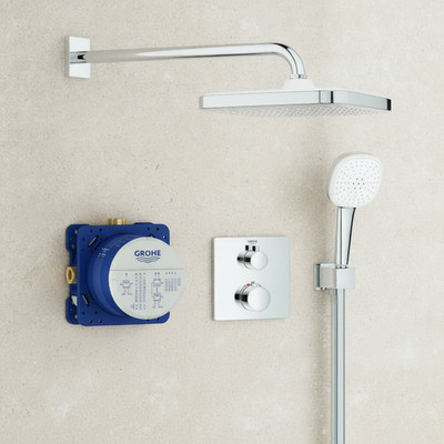 GROHE UP-Duschsystem Grohtherm 34871 mit FMS eck./SmartBox/Kopfb./Brauseset
