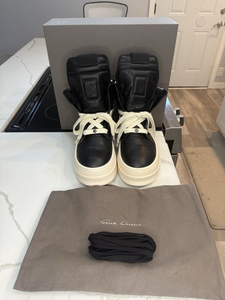 Rick Owens Geobasket Mega Bumper Black Milk Sz 11 US 44 EU Rick Owens Geobasket Mega Bumper Black Milk Sz 11 US 44 EU