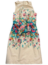 Maeve Dress Sheath Dress Size 2 Tea Garden Floral Cream Cotton Blend