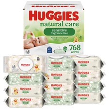 Natural Care Sensitive Baby Wipes, Unscented, Hypoallergenic, 99 Purified Wat...