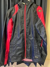 Mizuno Global Elite Nylon Jacket & Pants Set Navy/Pink Fleece Hoodie Used