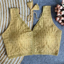 Saree Blouse Readymade Designer Sari Choli Indian Partywear work silk crop Top