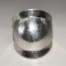Domed Solid Sterling Silver Modernist Ring Size 6 8.1g