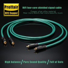 HiFi RCA Audio Cable 6N OFC Silver Plated Conductor Signal Line Male to Male