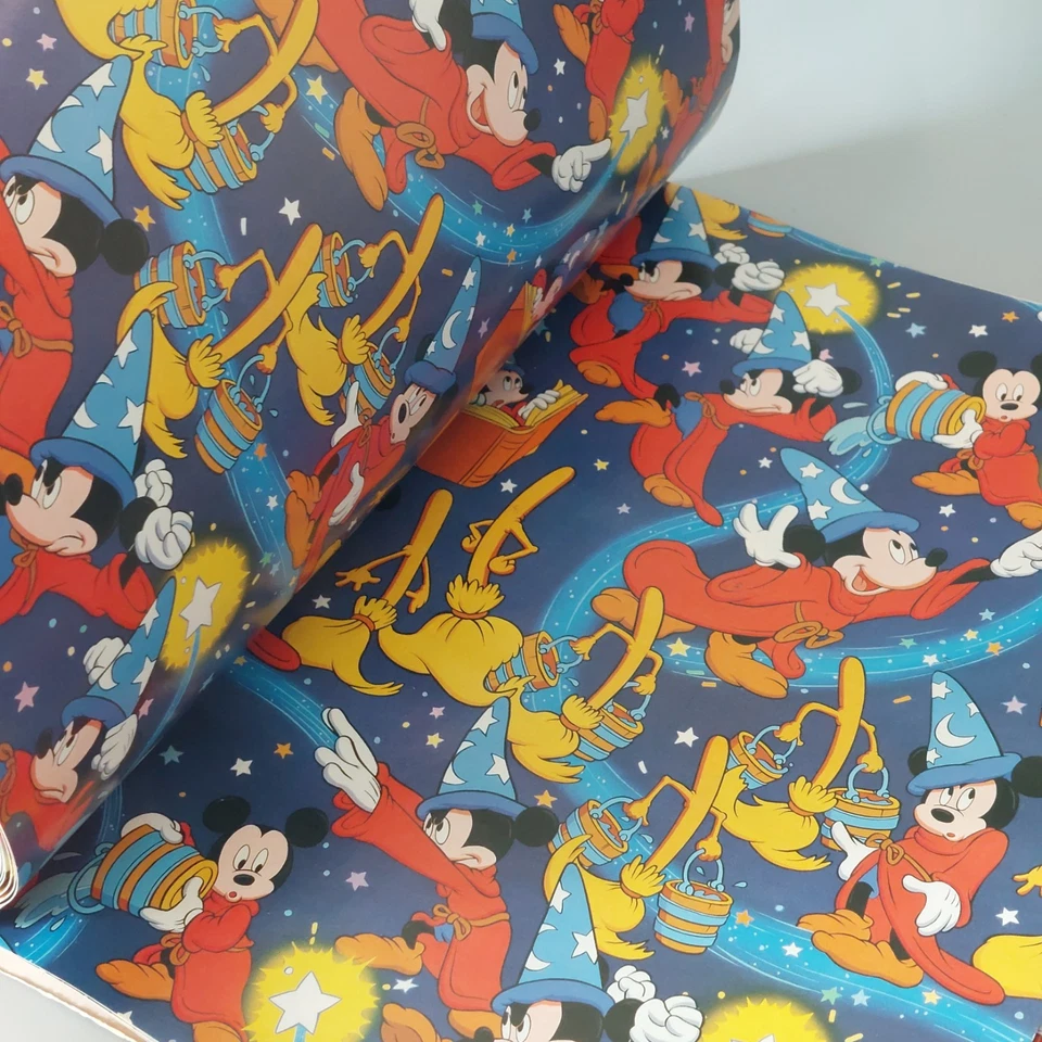 Libro Disney Giftwraps 1992 Mickey's Movie Race con 12 hojas rasgadas de colección Foto 3 de 4