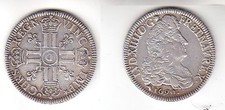 1 ECU Silver Coin France Louis XIIII 1690 D Lyon (115081)