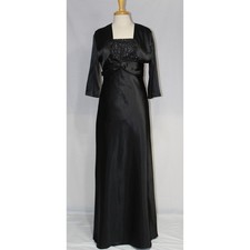 Lenovia Satin Mother  s Gown-Satin Bolero- 6265-SIZE 2X-BLACK-New With Tags