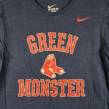 Boston Red Sox Shirt Mens Medium Blue MLB Baseball Nike Green Monster Graphic