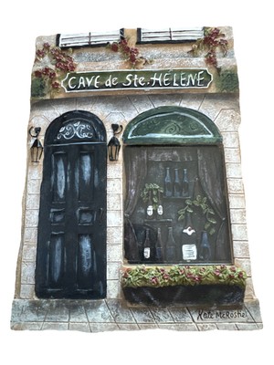 Kate McRostie Wall Art Plaque ''Cave de Ste Helene'' 3D Resin 4.5'' x 6''