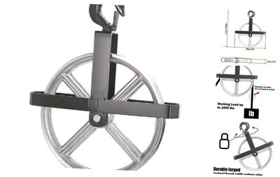 Scaffold Hoist Pulley 12'' Scaffolding Wheels Aluminum Pulley Wheel 1000lbs 
