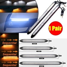 LED Daytime Running Lights Sequential Amber Turn Signal DRL Pair