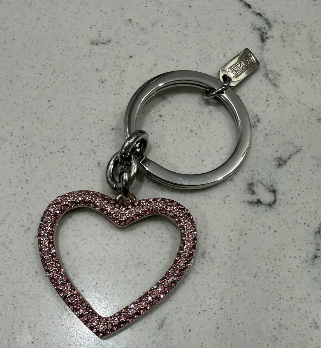 小物 COACH Y2K Heart Keychain glitter Coach Heart Crystal Key Chains, Rings & Finders for Women for sale