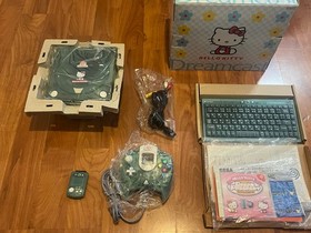 SEGA Dreamcast HELLO KITTY Blue HKT-3000 Console Set Tested Great Condition.
