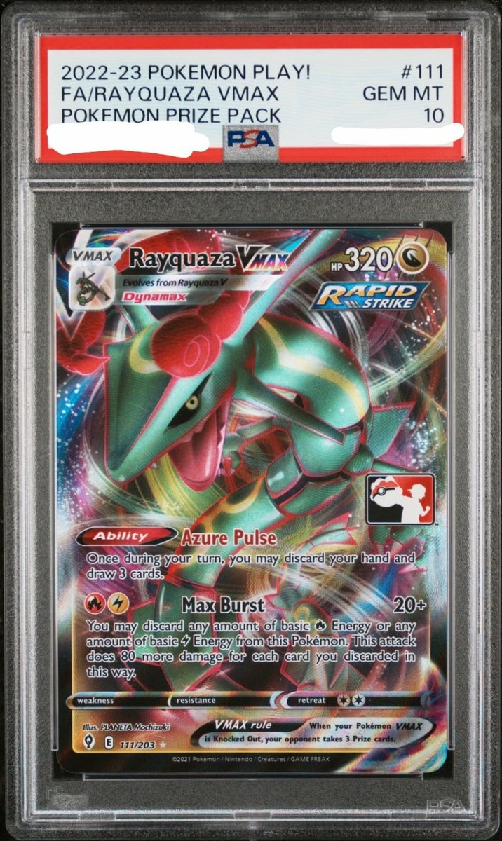 RAYQUAZA VMAX - PSA 10 - POKEMON PLAY - POKEMON PRIZE PACK - #111