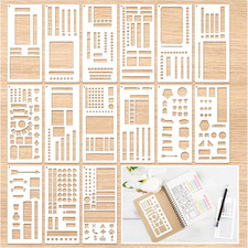 15Pcs Journal Stencils Planner Stencils Set for Scrapbooking