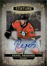 2022-23 UPPER DECK STATURE AUTOGRAPH ROOKIE PAVOL REGENDA RC AUTO /199 ANAHEIM