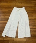Happily Grey Wrap Wide Leg Pants Women's Size XL White Stretch Beachy NWT