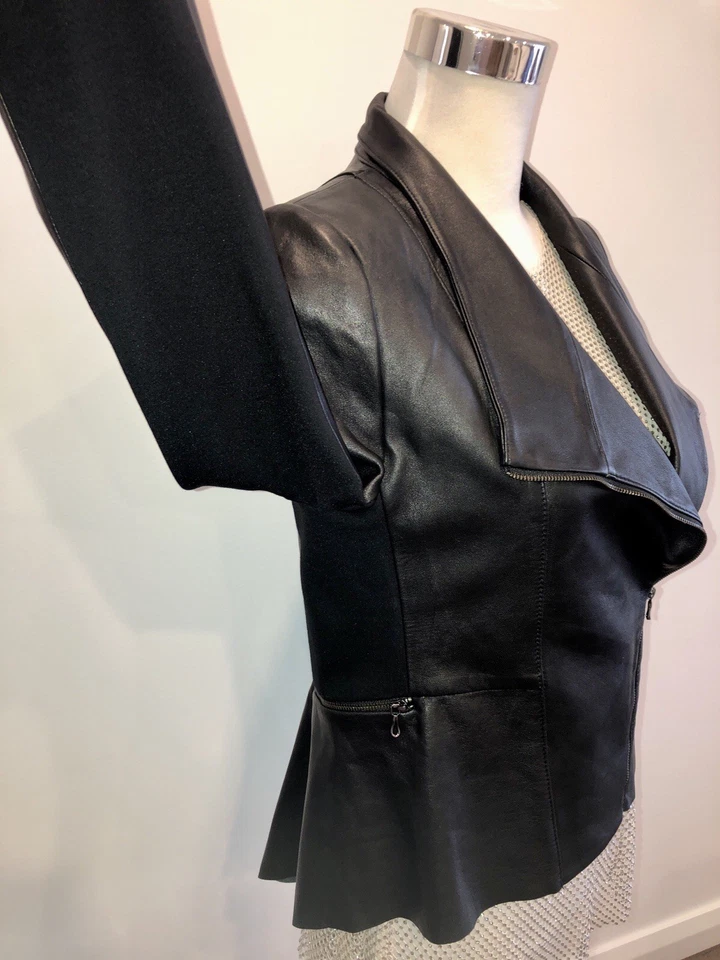 WILLOW Lamb Leather & Ponte Zip Jacket – Size M (AU 10–12 US 6 - 8) - image 3 of 4