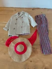 1960 vintage Barbie Open Road Jackets, Striped Pants and Hat #985, EUC