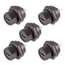 5 pcs Panel Mount USB Type C Female to Female Waterproof USB Type C