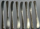 Towle Rambler Rose Sterling Silver Handle, Set-8 Butter Spreaders W/Storage Bag